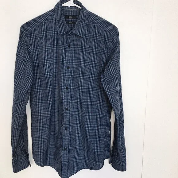 Boss Hugo Boss Slim Fit Button Down Dress Shirt 100% Cotton - Picture 1 of 8